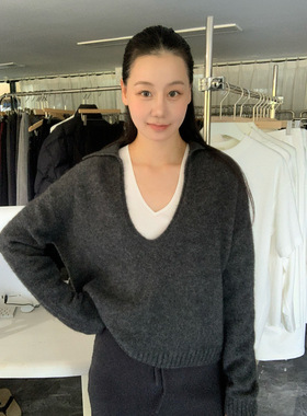 SROOM 2026韩系针织衫女春秋chic别致毛衣慵懒学院风设计感上衣