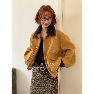 饰毛领派克服慵懒宽松外套女 立体装 BENYAN本言 2026早春新款