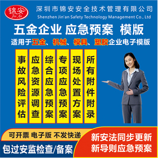 五金机械塑胶模具企业应急预案编制专项现场处置方案演练档案资料