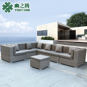 幽之腾 户外家具藤沙发阳台室外休闲藤编沙发组合酒店花园藤椅