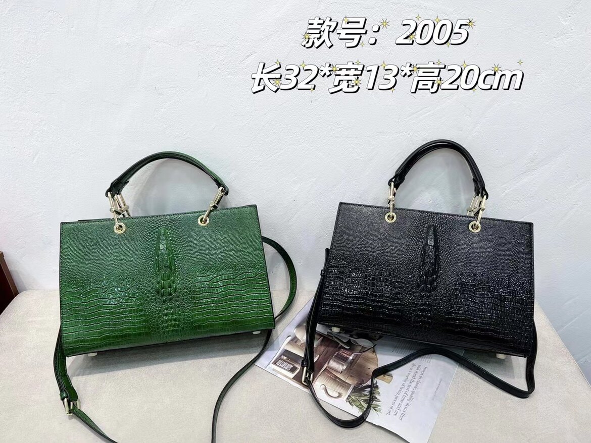 2023新款真皮鳄鱼纹女包高级感包包女大容量托特包手提单肩斜挂包