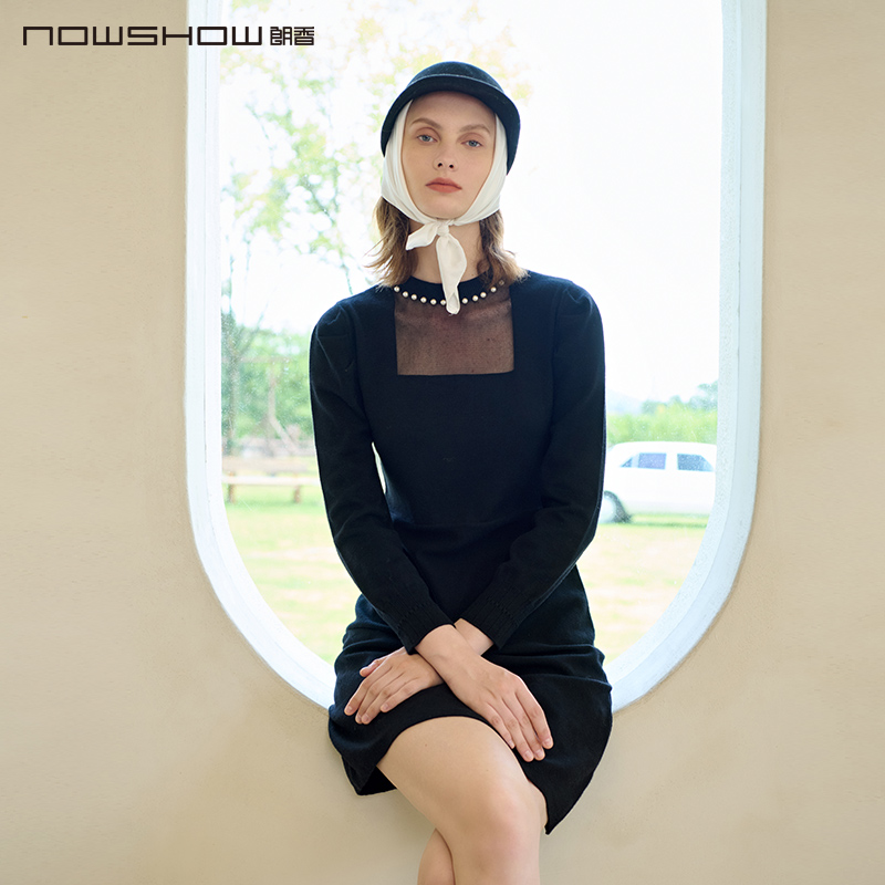 朗香针织连衣裙nowshow黑色珍珠