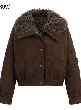 NOWSHOW朗香25冬季新品仿羊卷羊毛麂皮面料羽绒服254075