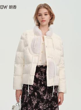 NOWSHOW朗香冬季新品提花水貂毛装饰国风羽绒服244053