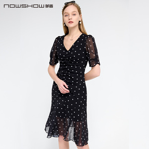NOWSHOW朗香夏季新品波点连衣裙222102