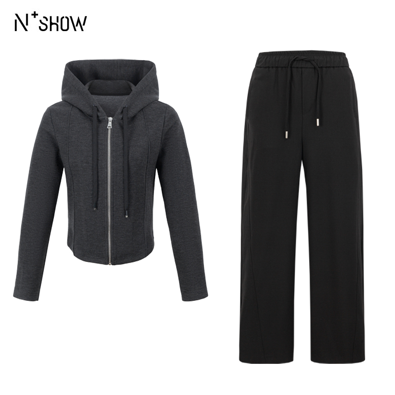 朗香25秋季韩式修身显瘦卫衣套装