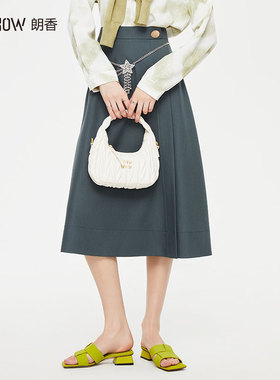 NOWSHOW朗香秋季新品半身裙不对称高腰优雅通勤百搭中长裙233068