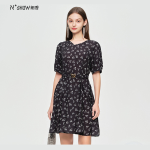 NOWSHOW朗香夏季新品收腰显瘦碎花连衣裙242068