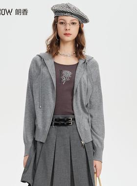 NOWSHOW朗香春季新品灰色拉链开衫251009