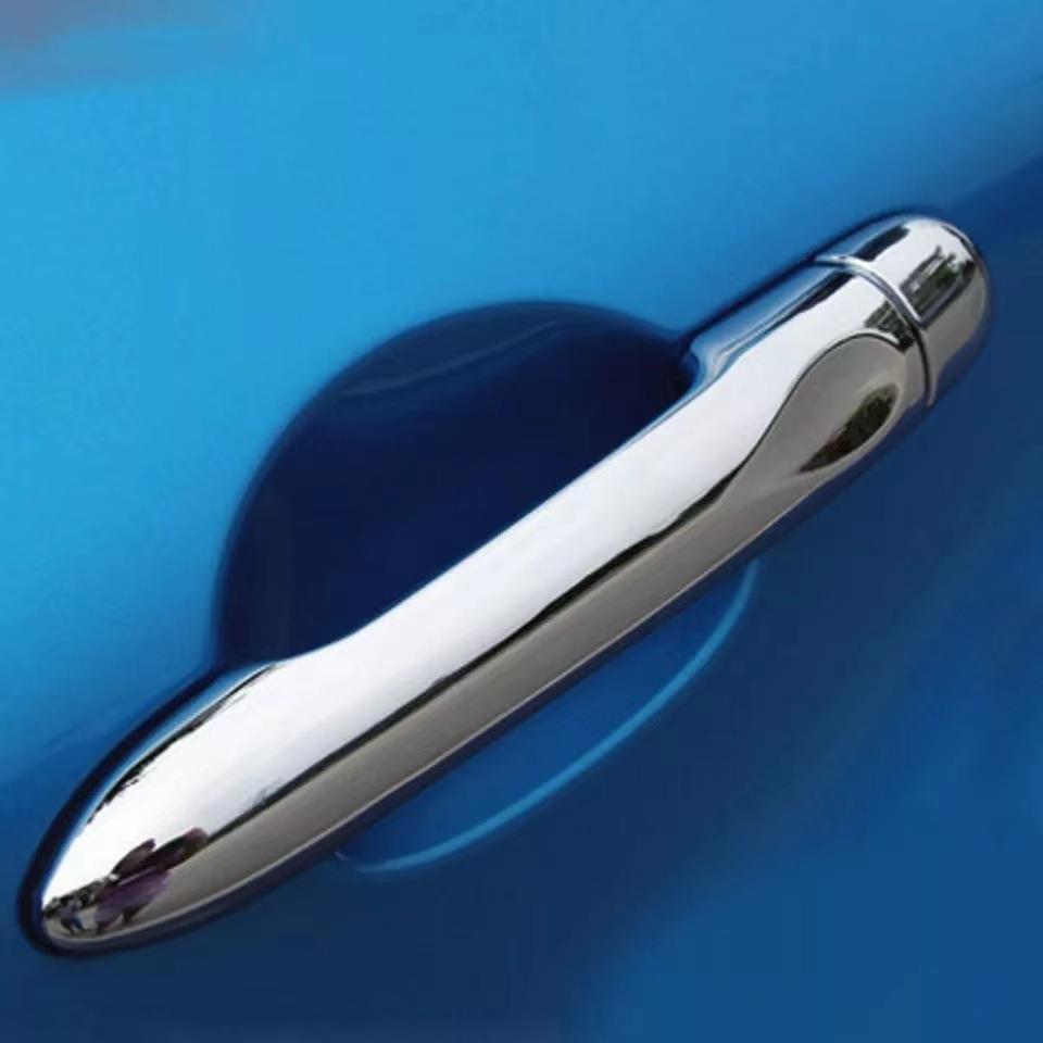 适用于奔驰斯玛特smart Forfour453拉手碳纤纹门把手贴亮黑改装饰