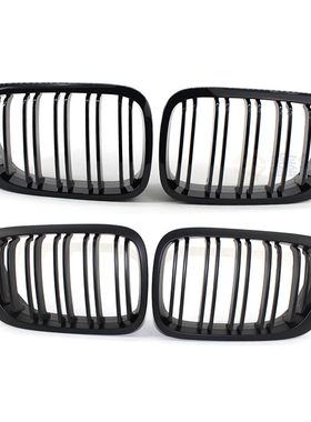 适用于98-02年宝马3系2门E46改装M3黑色双线中网格栅前杠中网