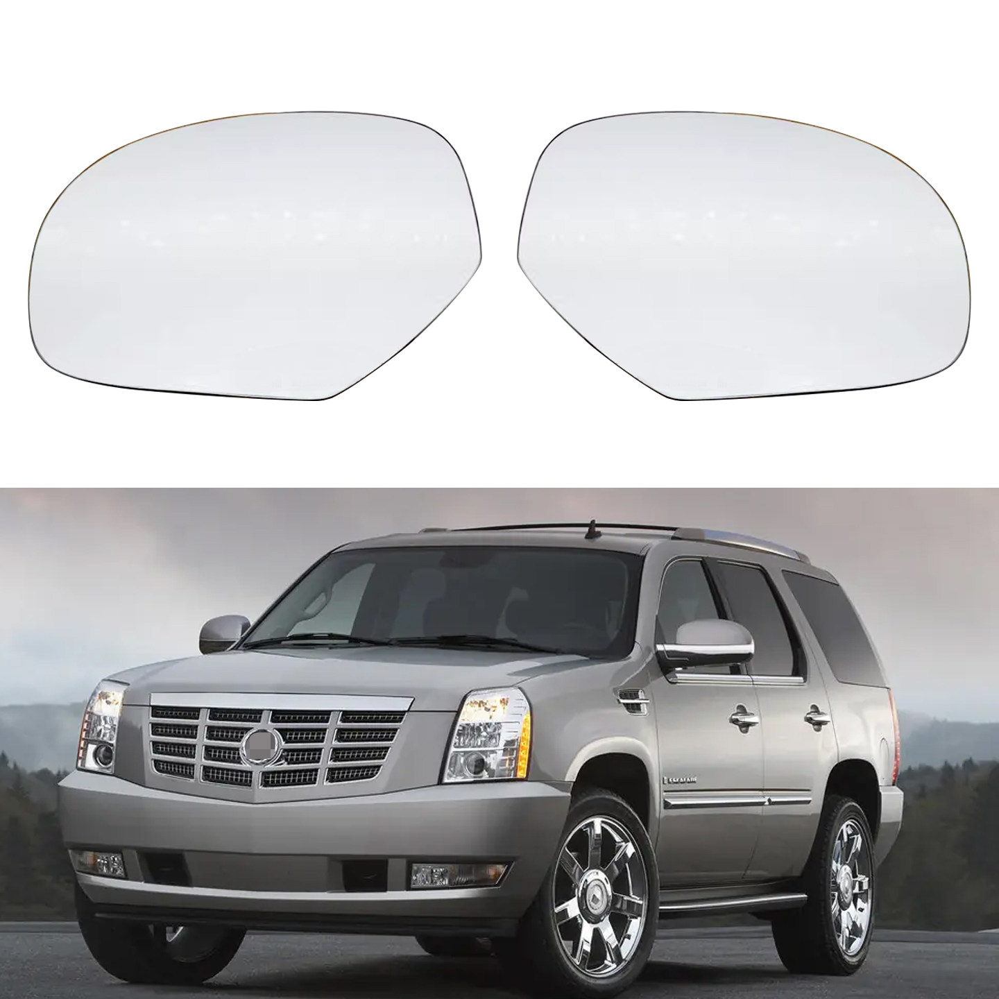 适用于07-13款凯迪拉克Escalade 凯雷德后视镜片反光镜片倒车镜片