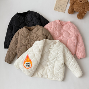 儿童棉服内胆学生校服神器女童保暖加绒加厚中大童羽绒棉袄冬外套