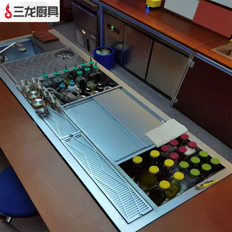 定制调酒台不锈钢冷藏商用
