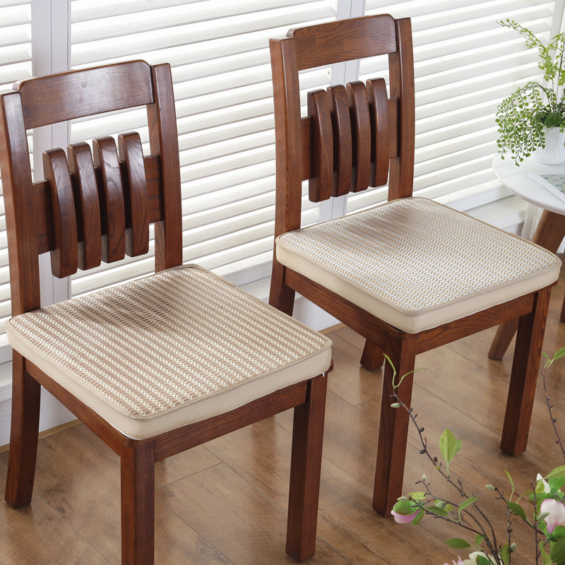 夏天海绵防滑冰丝椅子垫夏季增高藤席汽车座垫学生电脑加厚餐椅垫