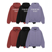 秋冬FOG复线ESSENTIALS字母刺绣拉链连帽衫 宽松男女卫衣加绒