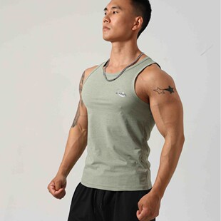 棉麻显大肌肉衫兄弟男士弹力紧身背心吸湿排汗健身训练紧身背心男