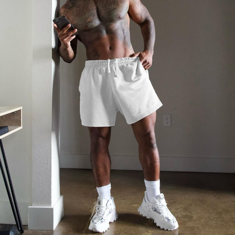 肌肉型男兄弟男士宽松美式休闲运动健身短裤男四分裤跑步训练裤子