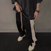 CRAZY 潮牌男款 FEAR 主线FOG GOD美式 直筒休闲运动阔腿长裤