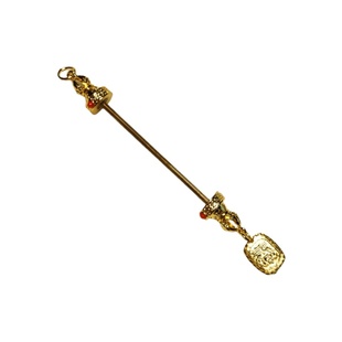 砂金色银色铜质金刚杵螺纹杆连接扣头玛瑙勒子圆珠天珠空托配饰