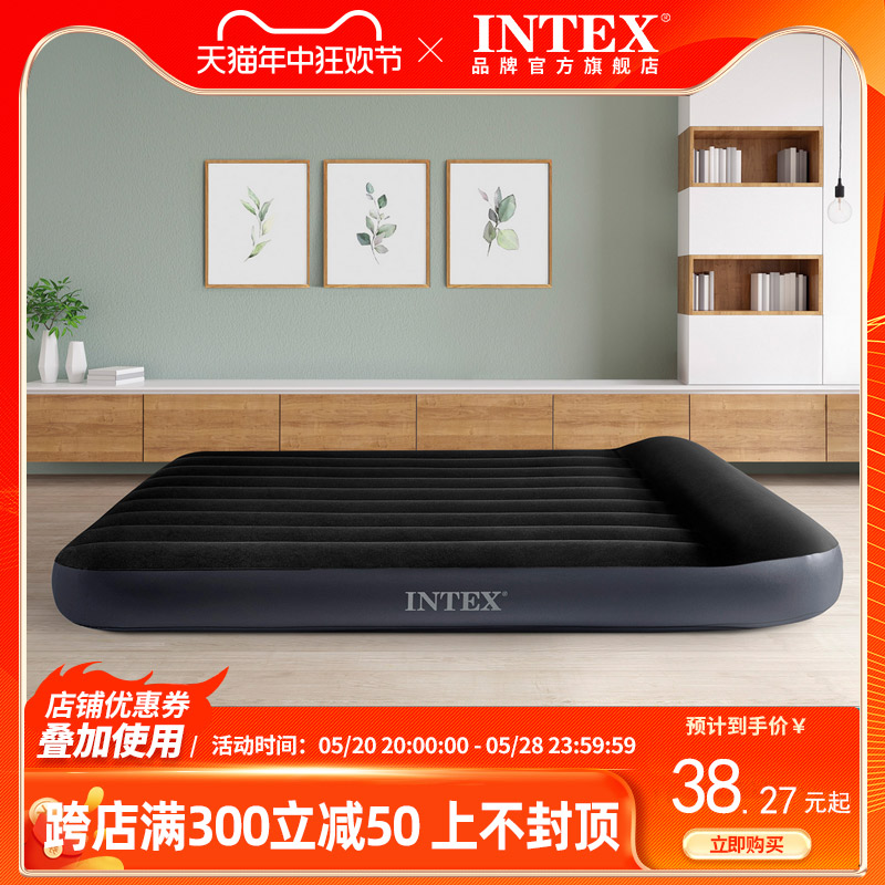 intex 充气床垫打地铺双人气垫床户外野营帐篷冲气充床垫单人睡垫