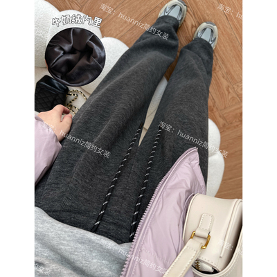 松紧腰宽松休闲阔腿裤