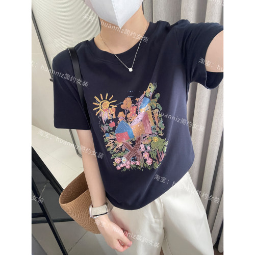 夏季童趣手绘涂鸦印花短袖T恤