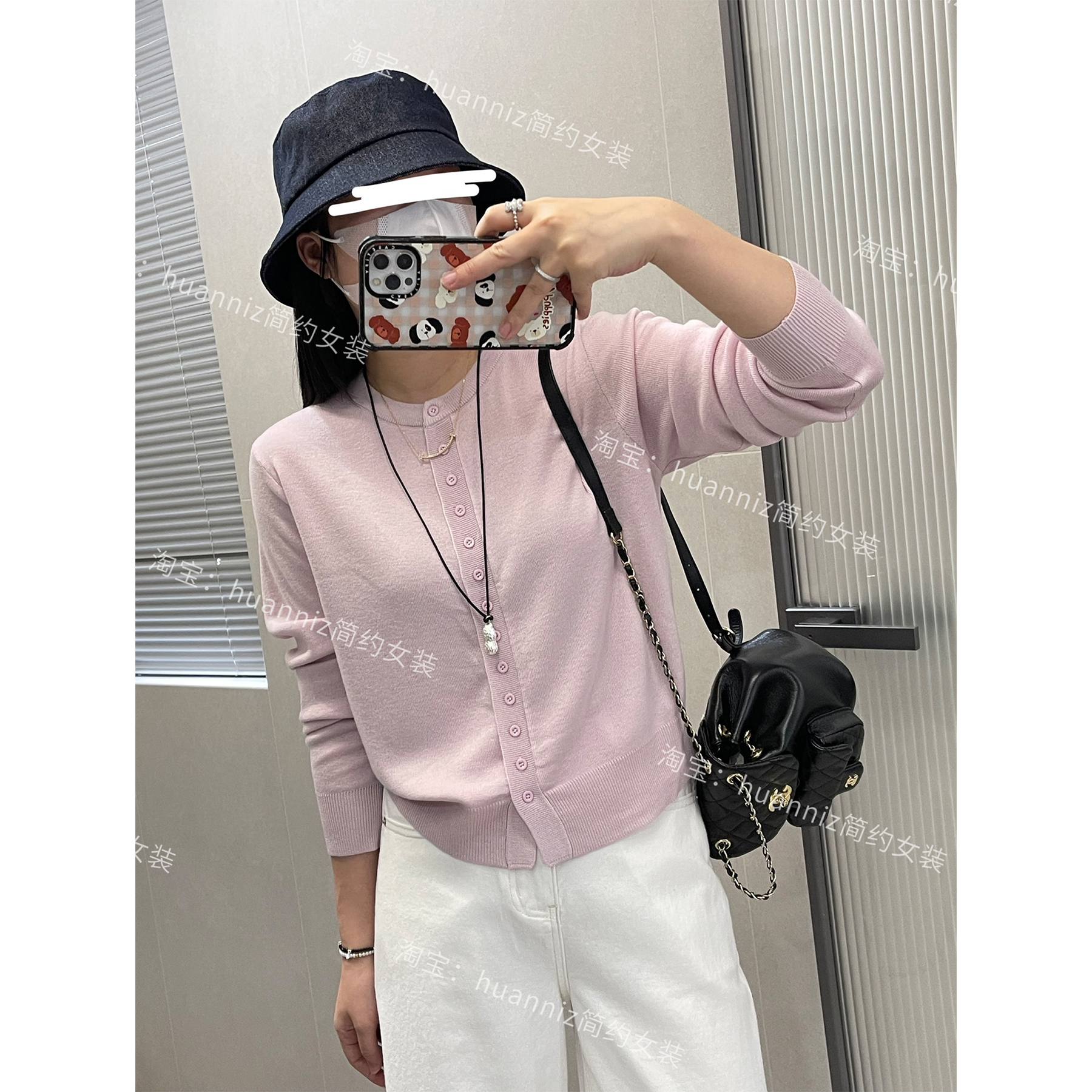 秋季新款圆领单排扣针织衫毛衣