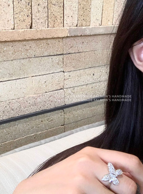 蝴蝶锆石耳坠清冷大美女简约高级