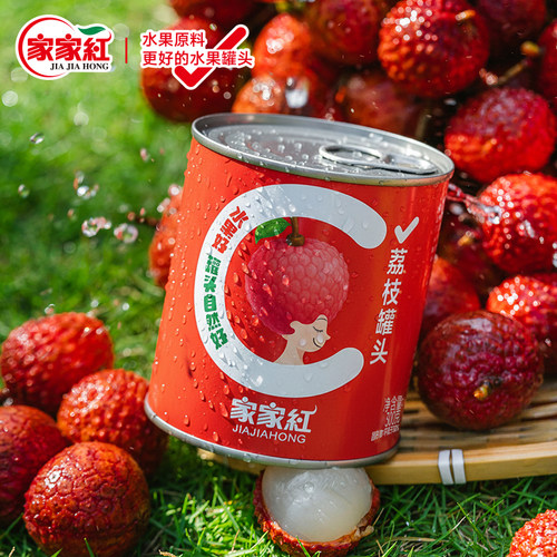 家家红荔枝罐头4罐新鲜无核