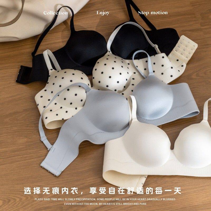 波点小胸聚拢漫画胸圆圆杯内衣少女文胸托胸显大半杯性感无痕胸罩