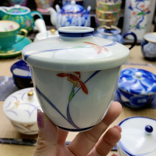 高品 特价 福利出 炖盅 香兰社金红兰花大盖杯 大漏