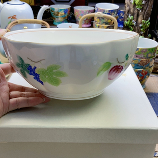 福利款！高品！香兰社五种水果画片大钵 汤碗 带盒 特价