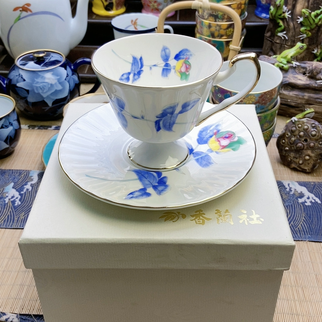 新款！高品！福利出！香兰社七彩玫瑰高足咖啡杯 带盒 特价,餐饮具,茶杯,淘宝优惠券,粉丝福利购,淘宝优惠卷