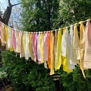 DIY布条手机链编织手工挂脖绳腰带发带棉布国风植物染