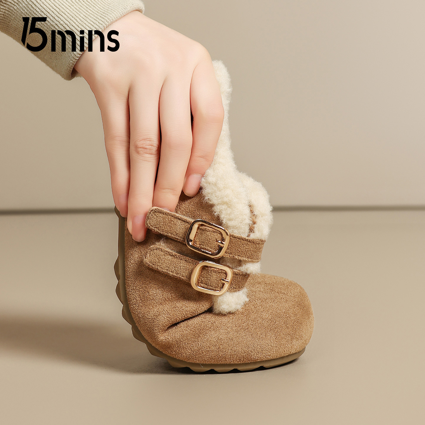 15mins时尚百搭勃肯棉拖鞋女2025