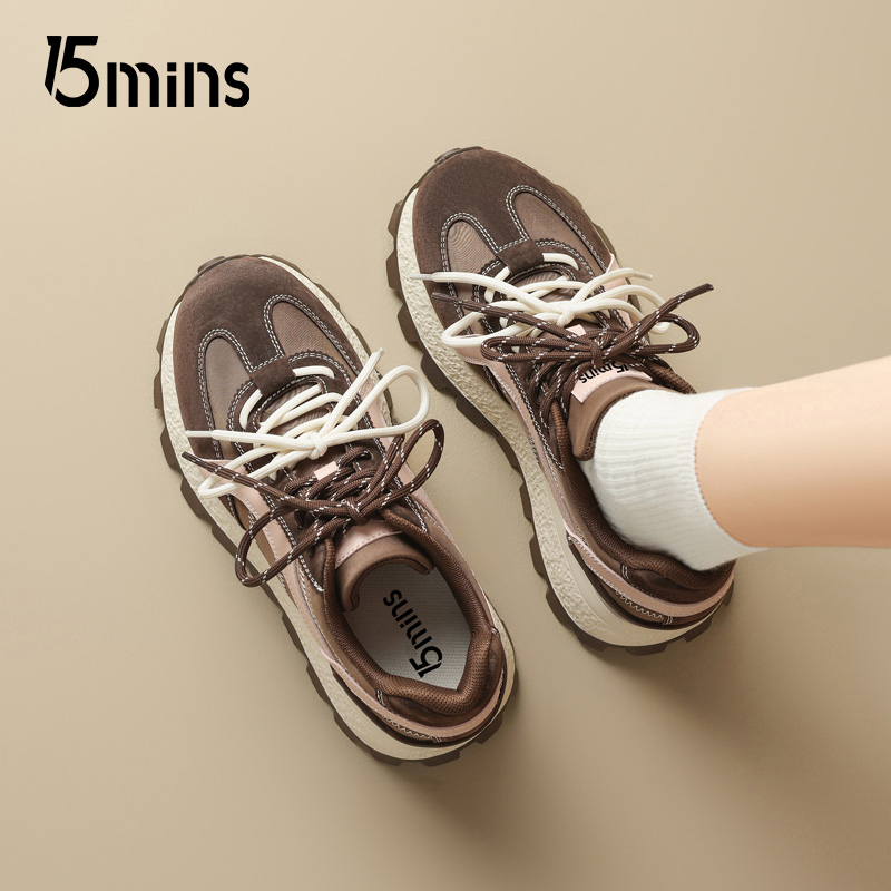 15mins厚底休闲鞋女款2025新款秋