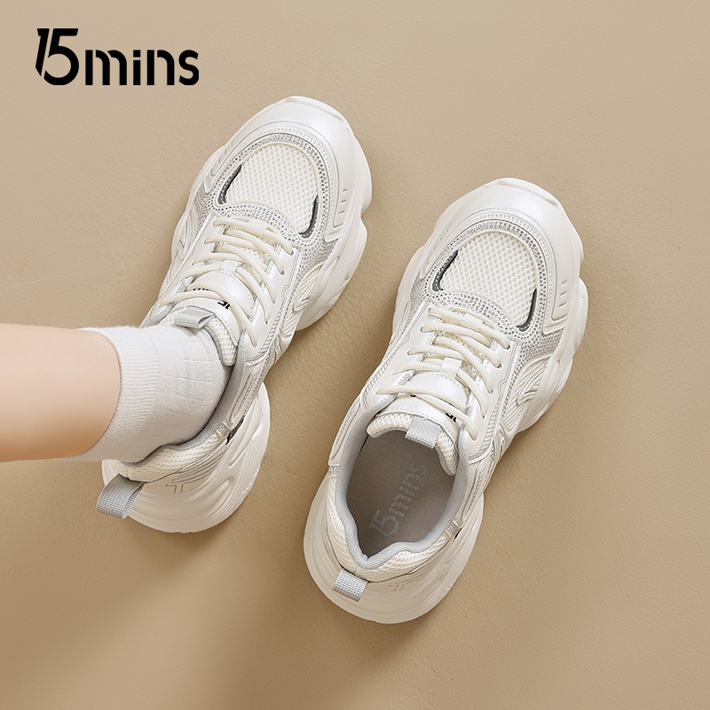 15mins厚底老爹鞋女2025新款秋季