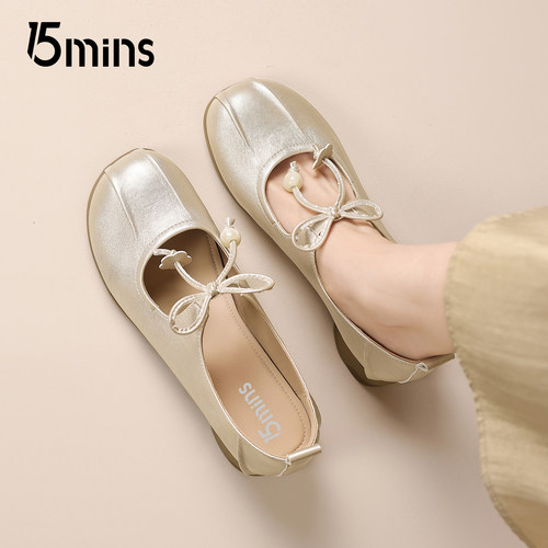 15mins法式玛丽珍鞋女2026新款春