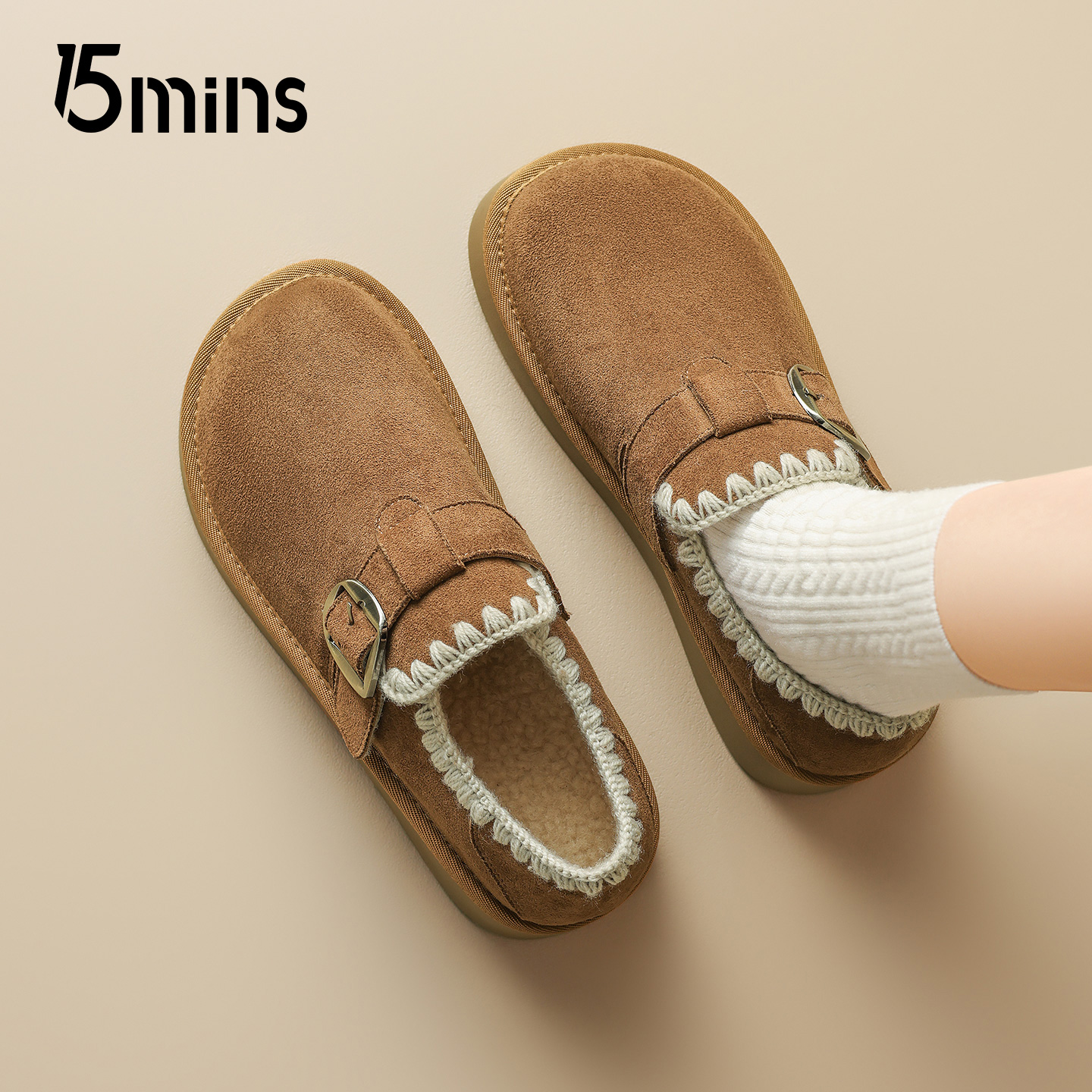 15mins厚底勃肯鞋女2025秋季新款