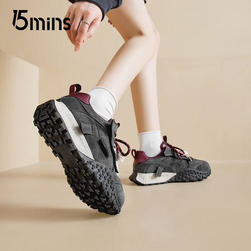 15mins复古增高阿甘鞋女2025秋