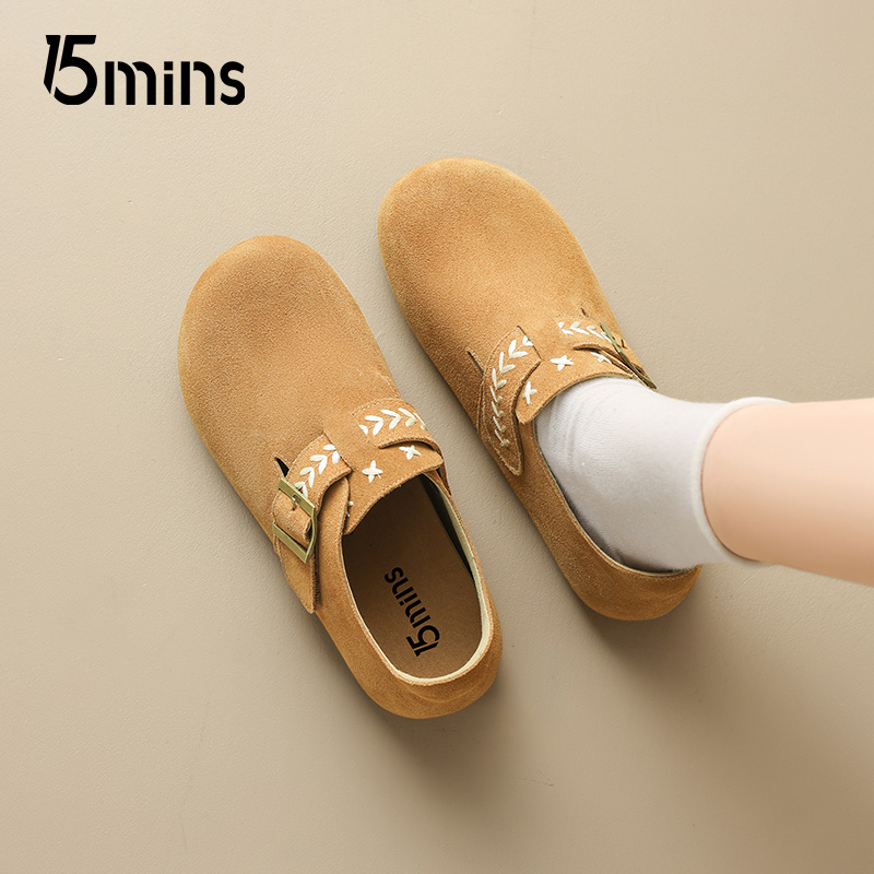 15mins复古勃肯鞋全包单鞋