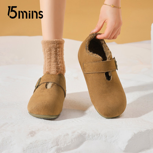 15mins加绒勃肯鞋女2025冬季新款