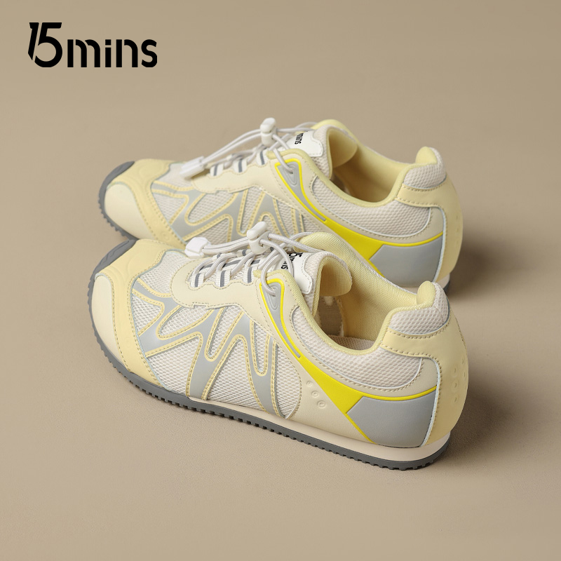 15mins厚底增高德训鞋女2025