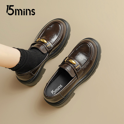 15mins厚底乐福鞋女2026秋