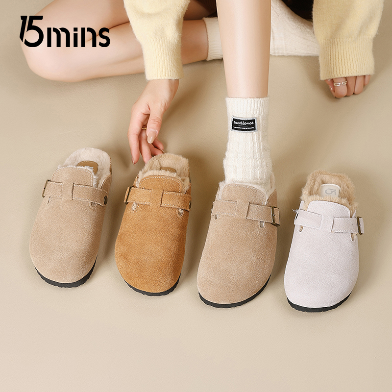 15mins加绒勃肯鞋女2025冬季