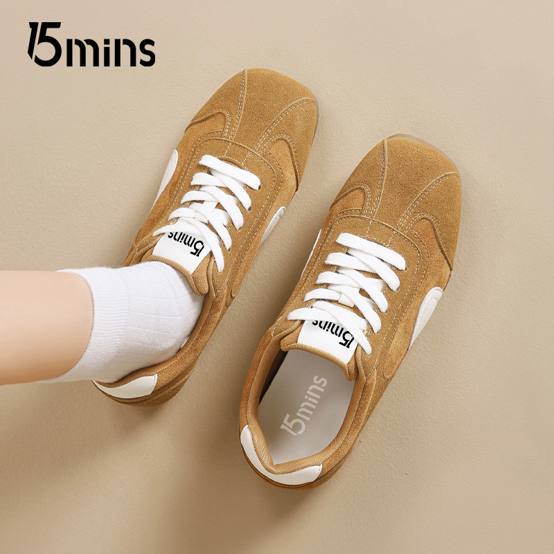 15mins复古经典德训鞋女2026新款春季黄色平底百搭舒适休闲运动鞋,女鞋,德训鞋,淘宝优惠券,粉丝福利购,淘宝优惠卷