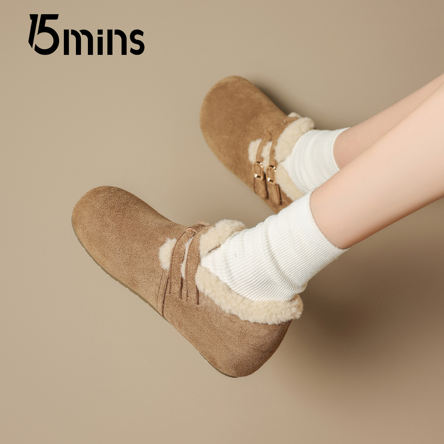 15mins全包加绒勃肯鞋女款2025新款冬季外穿保暖棉鞋防寒孕妇单鞋,女鞋,勃肯鞋/软木鞋,淘宝优惠券,粉丝福利购,淘宝优惠卷