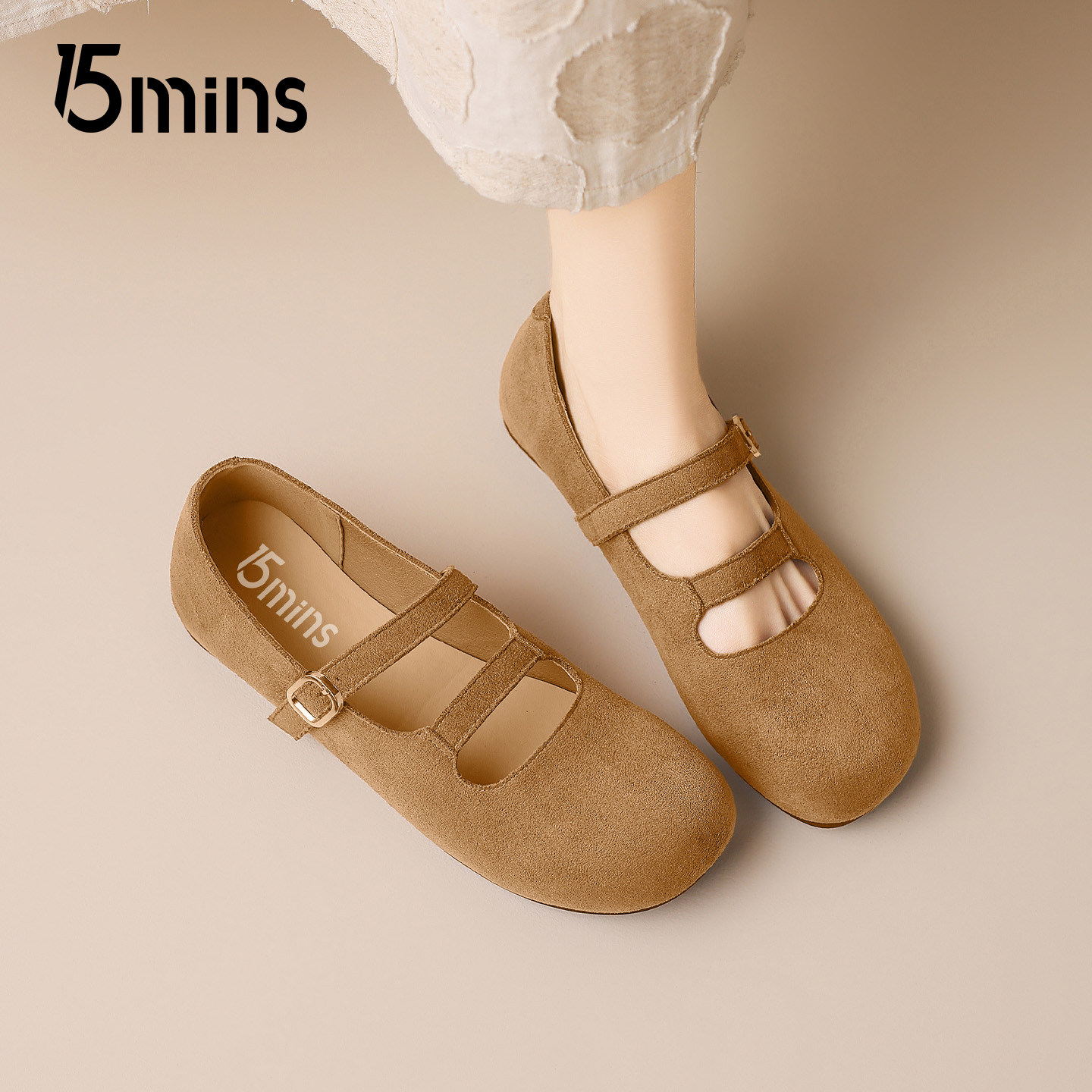 15mins法式复古芭蕾玛丽珍鞋女2026新款春季韩版舒适平底浅口单鞋,女鞋,时尚芭蕾鞋,淘宝优惠券,粉丝福利购,淘宝优惠卷