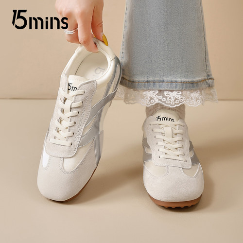 15mins芭蕾风德训鞋女2025夏季